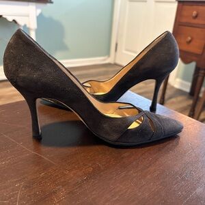 *** Manolo Blahnik Size 39 Dark Brown Suede Dress Heels